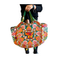 Bolso bohemio verde con elefante bordado