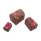 Caja india en forma de cofre fucsia con brillos