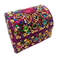 Caja india en forma de cofre fucsia con brillos
