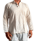Camisa étnica india para hombre de algodón rústico