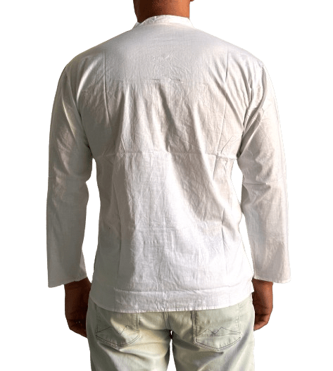 Camisa étnica india unisex de algodón con botones