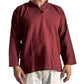 Camisa étnica india para hombre de algodón rústico