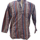 Camisa étnica india para hombre con rayas de colores
