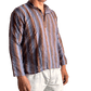 Camisa étnica india para hombre con rayas de colores