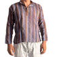 Camisa étnica india para hombre con rayas de colores