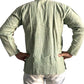 Camisa étnica india para hombre de algodón rústico