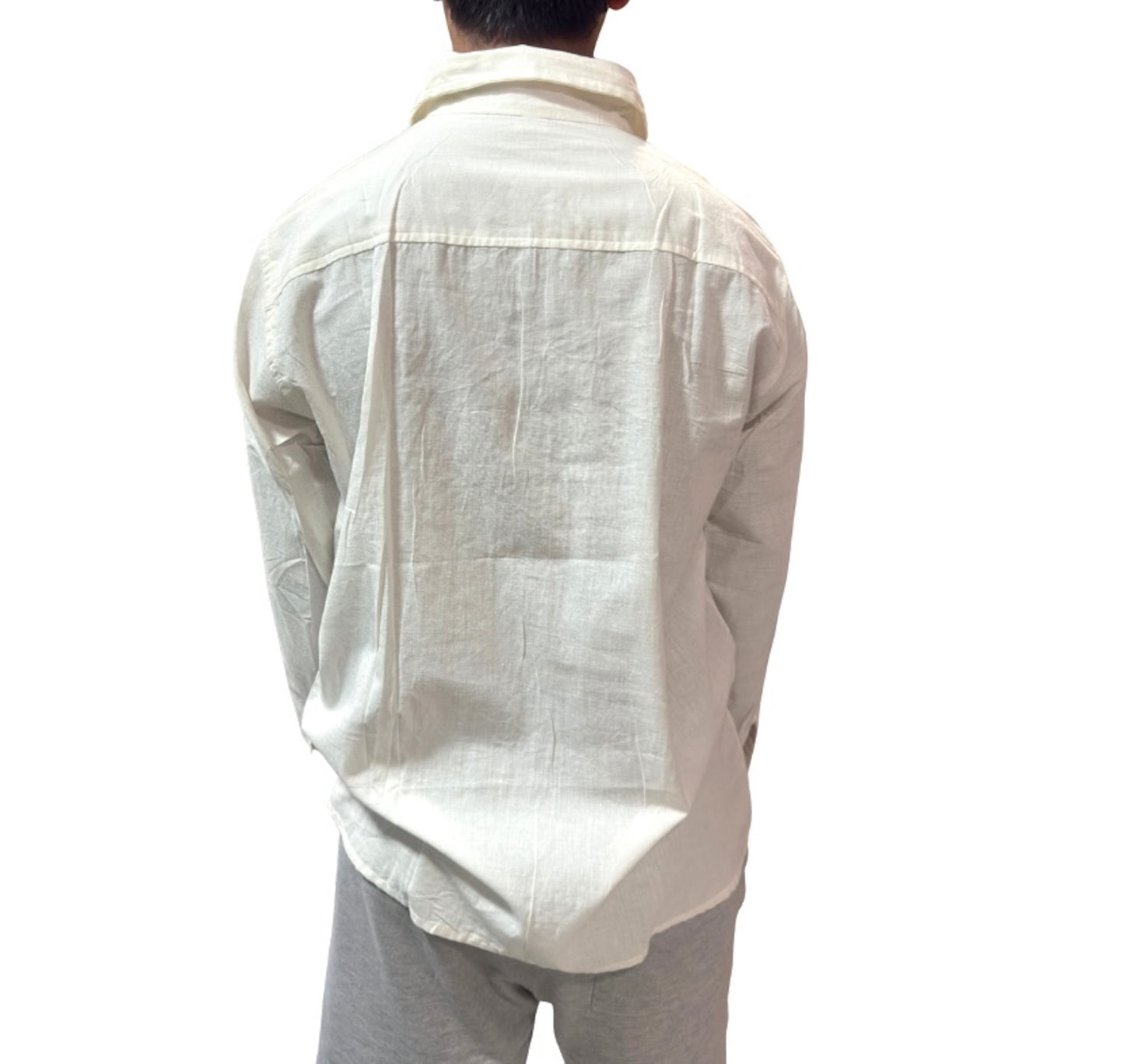 Camisa de Hombre de Algodón — Crudo