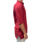 Camisa de Hombre color granate de Algodón Cuello Mao Rojo- Granate