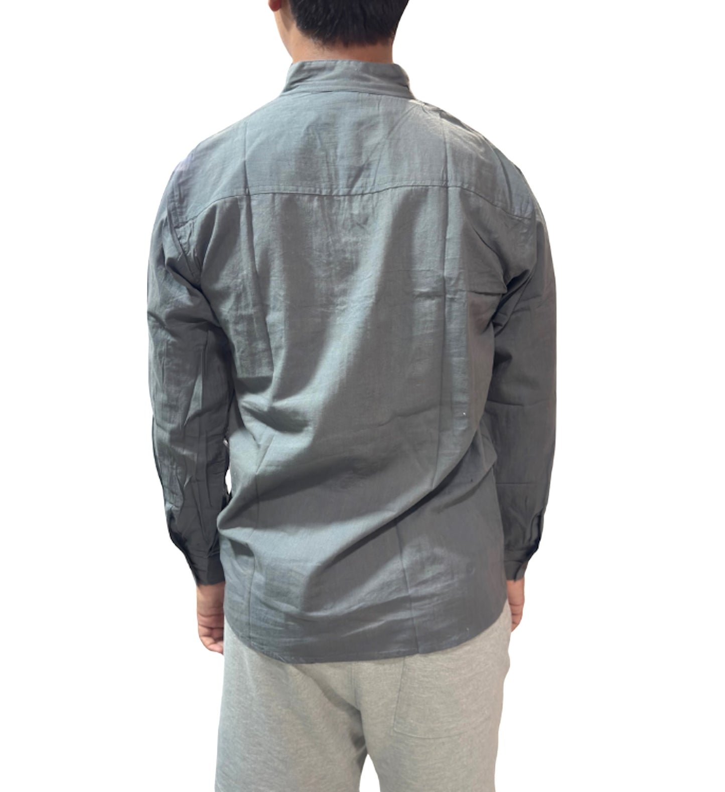 Camisa de Hombre de Algodón — Gris