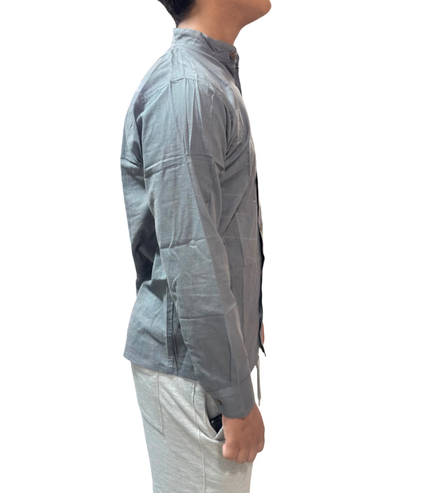 Camisa de Hombre de Algodón — Gris