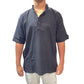 Camisa de Hombre color negro de Algodón Cuello Mao