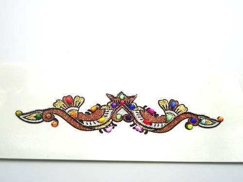 Tatuajes adhesivos de India color naranja y dorado