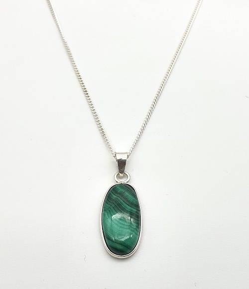 Colgante de Plata de la India con malaquita