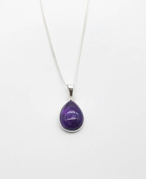 Colgante de plata con lágrima de amatista
