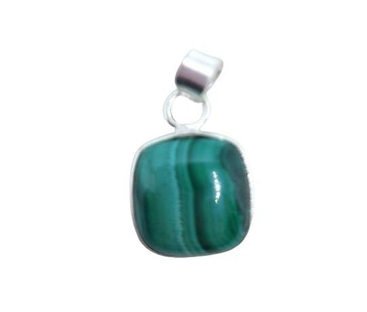 Colgante de Plata con cuadrado de malaquita