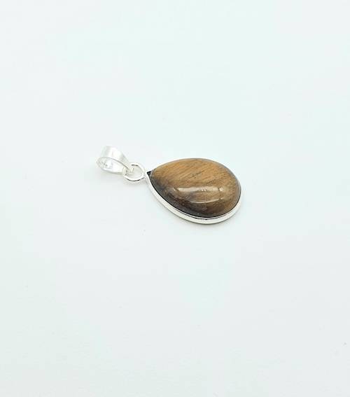 Colgante de Plata con lágrima de ojo de tigre