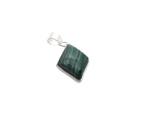 Colgante de Plata rombo de malaquita