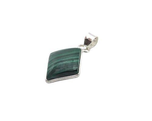Colgante de Plata rombo de malaquita