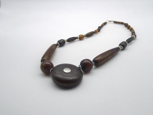 Collar de Bisutería india étnico marrón