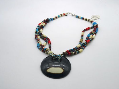 Collar de Bisutería india medallón étnico