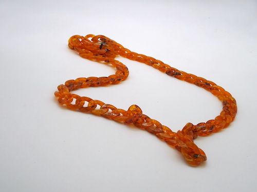 Collar de Bisutería india de eslabones naranjas