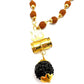 Collar de bisutería con rudraksha, cristal y tridente de Shiva
