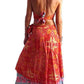 Conjunto seda india reversible top, falda y kimono