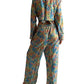 Conjunto de blusa y pantalón ancho de seda india