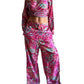 Conjunto de blusa y pantalón ancho de seda india