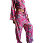 Conjunto de blusa y pantalón ancho de seda india