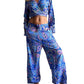 Conjunto de blusa y pantalón ancho de seda india