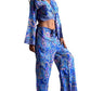 Conjunto de blusa y pantalón ancho de seda india