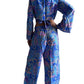 Conjunto de blusa y pantalón ancho de seda india