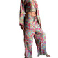 Pantalón ancho de seda india