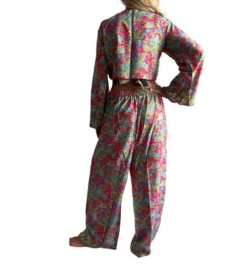 Pantalón ancho de seda india