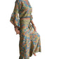 Conjunto de blusa y pantalón envolvente de seda india