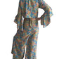 Conjunto de blusa y pantalón envolvente de seda india