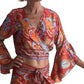 Blusa estampada de seda india