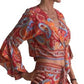 Blusa estampada de seda india