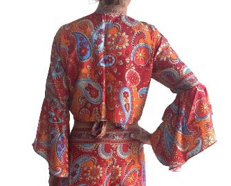Blusa estampada de seda india