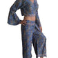 Conjunto de blusa y pantalón superpuesto de seda india