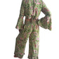 Conjunto de blusa y pantalón superpuesto de seda india