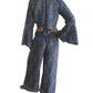 Conjunto de blusa y pantalón superpuesto de seda india