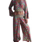 Pantalón superpuesto de seda de India