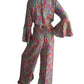 Conjunto de blusa y pantalón superpuesto de seda india