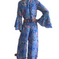 Conjunto de blusa y pantalón superpuesto de seda india