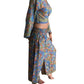 Conjunto de blusa y pantalón ancho de seda india