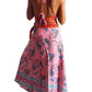 Conjunto seda india reversible top, falda y kimono