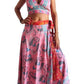 Conjunto seda india reversible top, falda y kimono