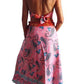 Conjunto seda india reversible top, falda y kimono
